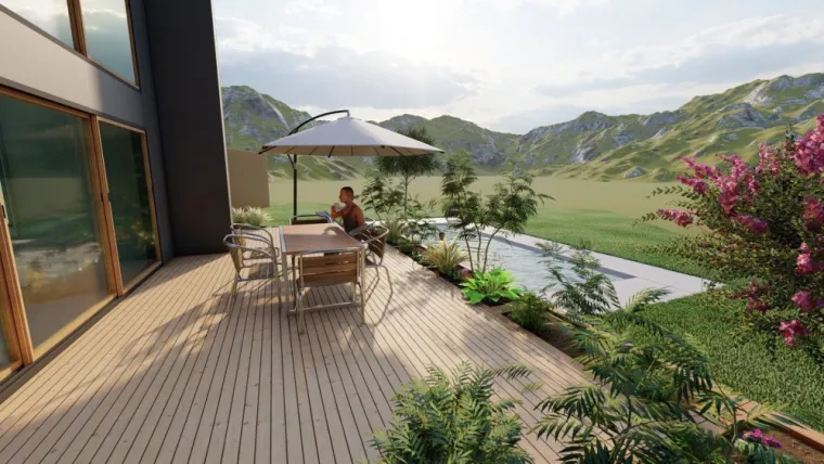 Étude et Conception d'une terrasse, Annecy, TERR'PAYSAGE