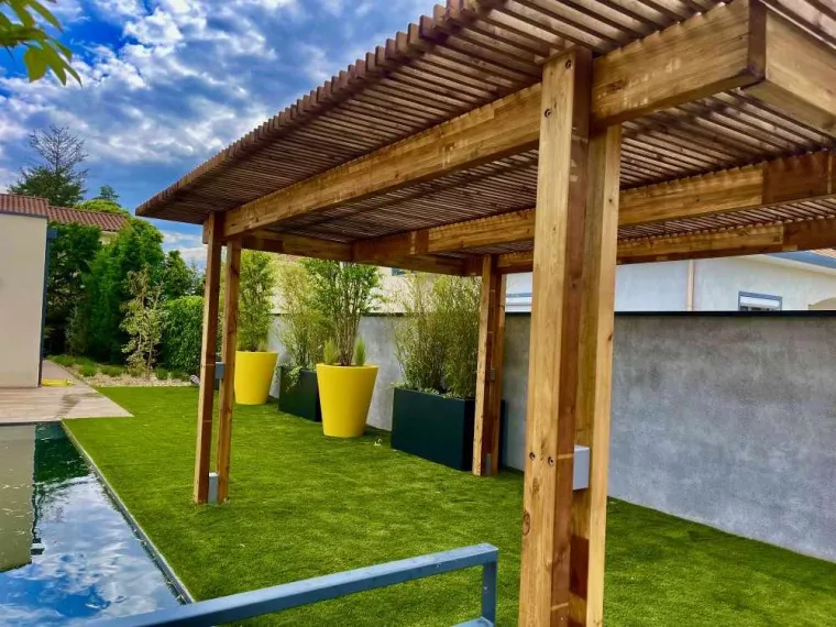 Pergolas en bois, Annecy, TERR'PAYSAGE