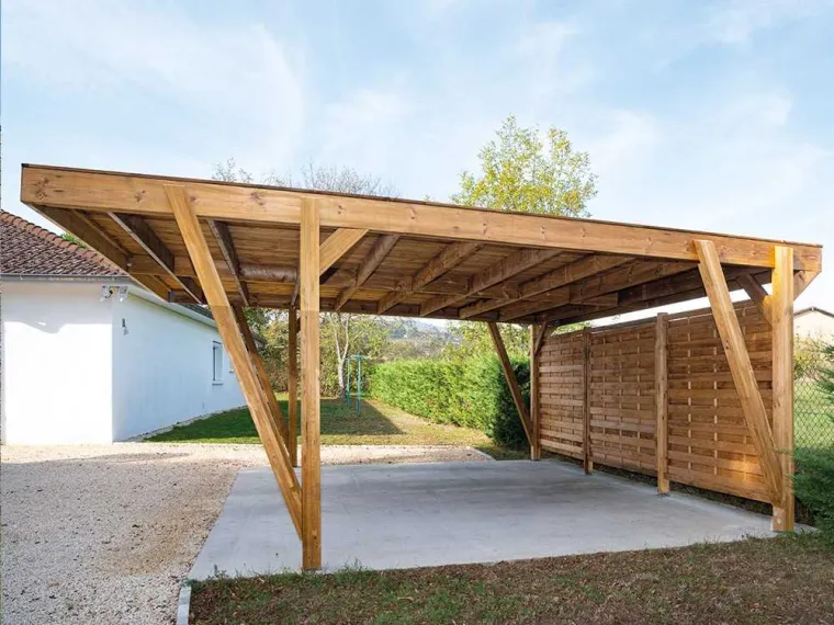 Réalisation de carport en bois, Annecy, TERR'PAYSAGE