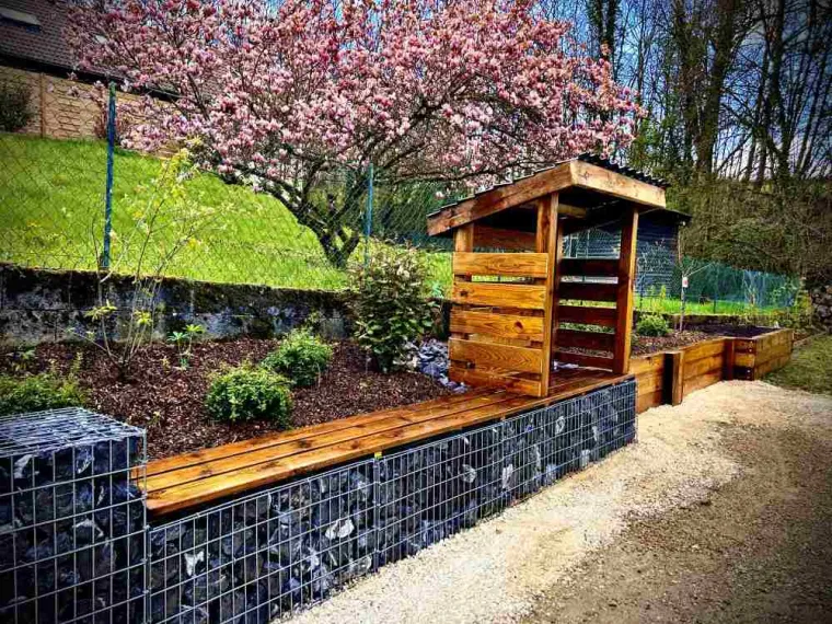 Réalisation de gabions, Annecy, TERR'PAYSAGE